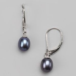 Silver Pearl drop earrings